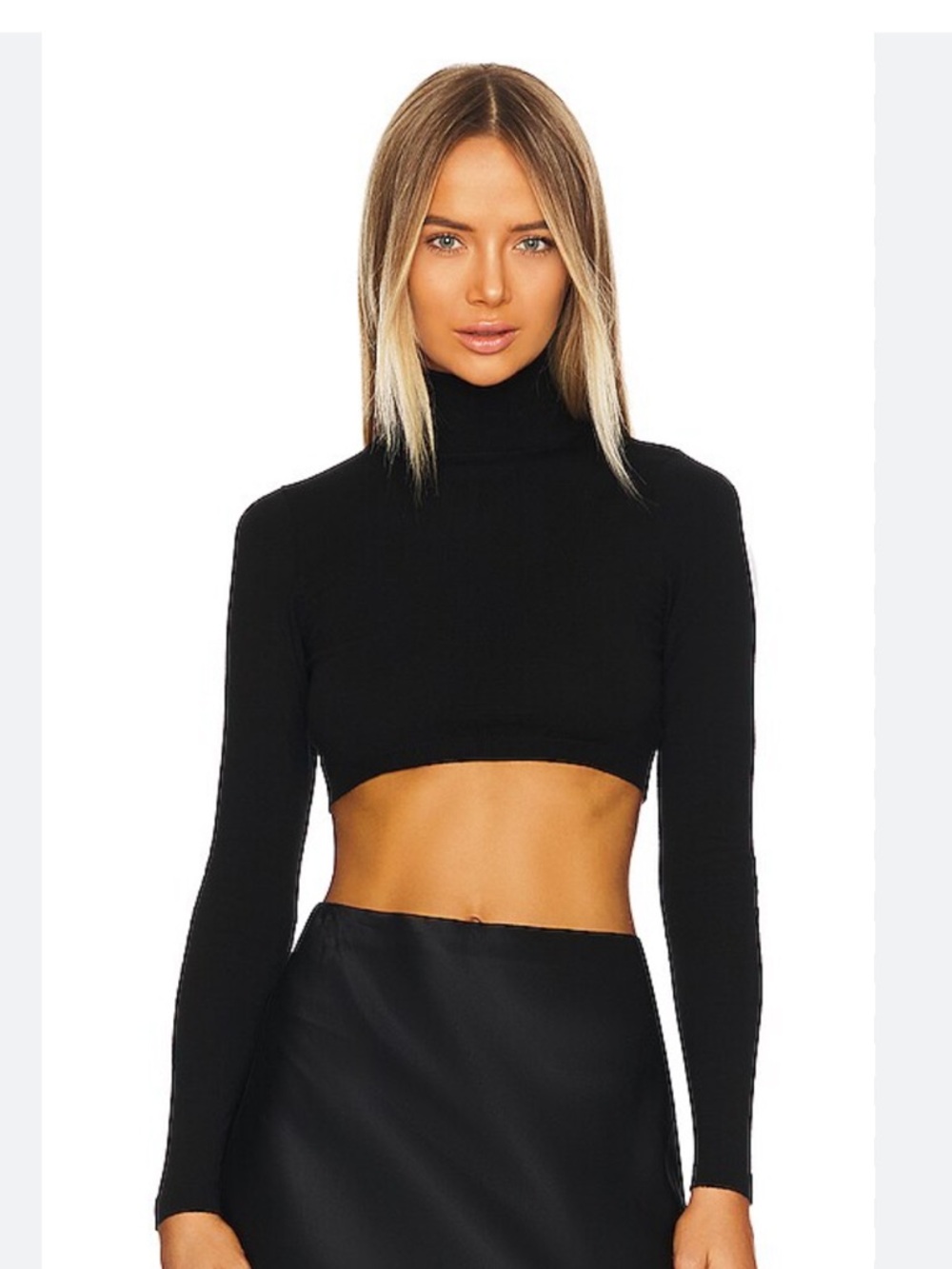 Bardot Selina black crop turtleneck size M